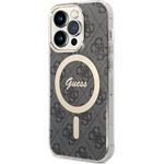 Guess 4G MagSafe kryt + bezdrôtová nabíjačka pre iPhone 14 Pro, čierny
