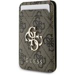 Guess 4G Metal Logo MagSafe Cardslot peňaženka so stojanom, hnedá