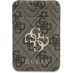 Guess 4G Metal Logo MagSafe Cardslot peňaženka so stojanom, hnedá