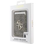 Guess 4G Metal Logo MagSafe Cardslot peňaženka so stojanom, hnedá