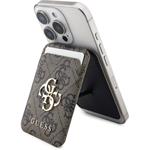 Guess 4G Metal Logo MagSafe Cardslot peňaženka so stojanom, hnedá