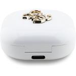 Guess 4G Metal Logo TWS, bezdrôtové slúchadlá, biele