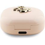 Guess 4G Metal Logo TWS, bezdrôtové slúchadlá, ružové