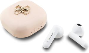 Guess 4G Metal Logo TWS, bezdrôtové slúchadlá, ružové