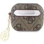 Guess 4G PU Charm puzdro pre AirPods 3, hnedé