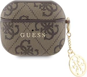 Guess 4G PU Charm puzdro pre AirPods 3, hnedé