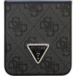 Guess 4G PU Leather Triangle kryt pre Samsung Galaxy Z Flip 5, čierny