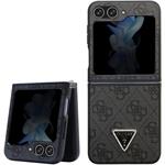 Guess 4G PU Leather Triangle kryt pre Samsung Galaxy Z Flip 5, čierny