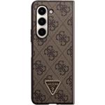 Guess 4G PU Leather Triangle kryt pre Samsung Galaxy Z Fold 5, hnedý