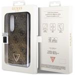 Guess 4G PU Leather Triangle kryt pre Samsung Galaxy Z Fold 5, hnedý