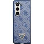 Guess 4G PU Leather Triangle kryt pre Samsung Galaxy Z Fold 5, modrý