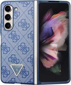 Guess 4G PU Leather Triangle kryt pre Samsung Galaxy Z Fold 5, modrý