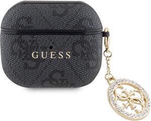 Guess 4G Script PC/PU Charm puzdro pre AirPods 3, čierne