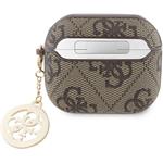 Guess 4G Script PC/PU Charm puzdro pre AirPods 3, hnedé