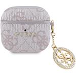 Guess 4G Script PC/PU Charm puzdro pre AirPods 4, ružové