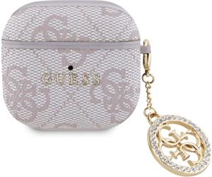 Guess 4G Script PC/PU Charm puzdro pre AirPods 4, ružové
