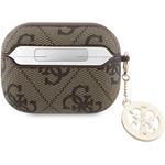 Guess 4G Script PC/PU Charm puzdro pre AirPods Pro 2, hnedé