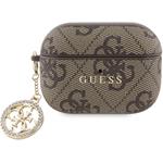 Guess 4G Script PC/PU Charm puzdro pre AirPods Pro 2, hnedé