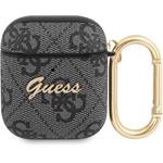 Guess 4G Script PC/PU puzdro pre Airpods 1/2, sivé