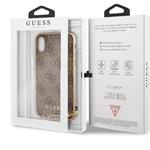 Guess Charms Hard Case 4G kryt pre iPhone XR, hnedý