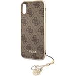 Guess Charms Hard Case 4G kryt pre iPhone XR, hnedý