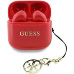 Guess Classic Logo Charm TWS bezdrôtové slúchadlá, červené