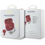 Guess Classic Logo Charm TWS bezdrôtové slúchadlá, červené