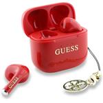 Guess Classic Logo Charm TWS bezdrôtové slúchadlá, červené
