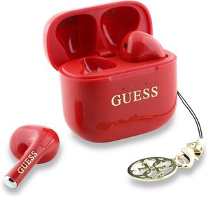 Guess Classic Logo Charm TWS bezdrôtové slúchadlá, červené