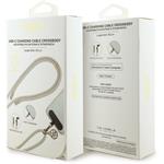 Guess Crossbody Popruh 4G Charm s nabíjacím káblom USB-C/USB-C, béžový