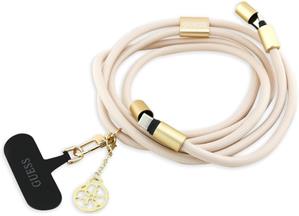 Guess Crossbody Popruh 4G Charm s nabíjacím káblom USB-C/USB-C, béžový