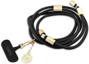 Guess Crossbody Popruh 4G Charm s nabíjacím káblom USB-C/USB-C, čierny