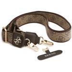Guess Crossbody popruh PU 4G Metal Logo, hnedý