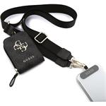 Guess Crossbody Popruh PU 4G Metal Logo + peňaženka, čierny