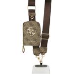 Guess Crossbody Popruh PU 4G Metal Logo + peňaženka, hnedý