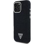 Guess Denim Triangle Logo MagSafe kryt pre iPhone 16 Pro, čierny