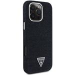 Guess Denim Triangle Logo MagSafe kryt pre iPhone 16 Pro, čierny