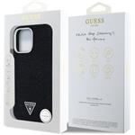 Guess Denim Triangle Logo MagSafe kryt pre iPhone 16 Pro, čierny