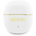 Guess Gold Line Glossy Classic Logo TWS, bezdrôtové slúchadlá, biele