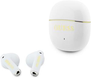 Guess Gold Line Glossy Classic Logo TWS, bezdrôtové slúchadlá, biele