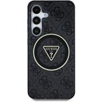Guess IML 4G Glitter and Triangle Logo MagSafe kryt pre Samsung Galaxy S25+, čierny