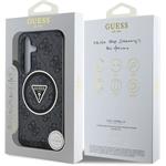 Guess IML 4G Glitter and Triangle Logo MagSafe kryt pre Samsung Galaxy S25, čierny
