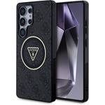 Guess IML 4G Glitter and Triangle Logo MagSafe kryt pre Samsung Galaxy S25 Ultra, čierny
