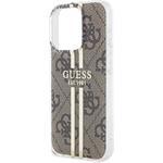 Guess IML 4G Gold Stripe kryt pre iPhone 15 Pro Max, hnedý