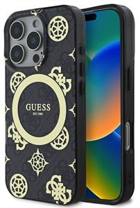 Guess IML 4G Peony MagSafe kryt pre iPhone 16 Pro, čierny