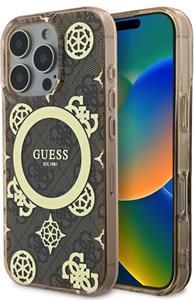 Guess IML 4G Peony MagSafe kryt pre iPhone 16 Pro, hnedý