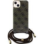 Guess IML 4G Printed Crossbody kryt pre iPhone 15, hnedý