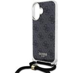 Guess IML 4G Printed Crossbody popruh + kryt pre iPhone 16, čierny