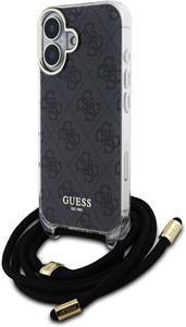 Guess IML 4G Printed Crossbody popruh + kryt pre iPhone 16, čierny