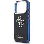 Guess IML 4G Script Metal Logo kryt pre iPhone 17 Pro Max, modrý
